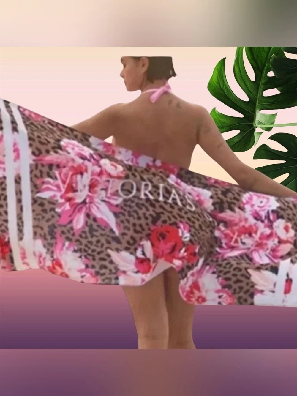 NEW Victoria’s Secret leopard Peony beach towel